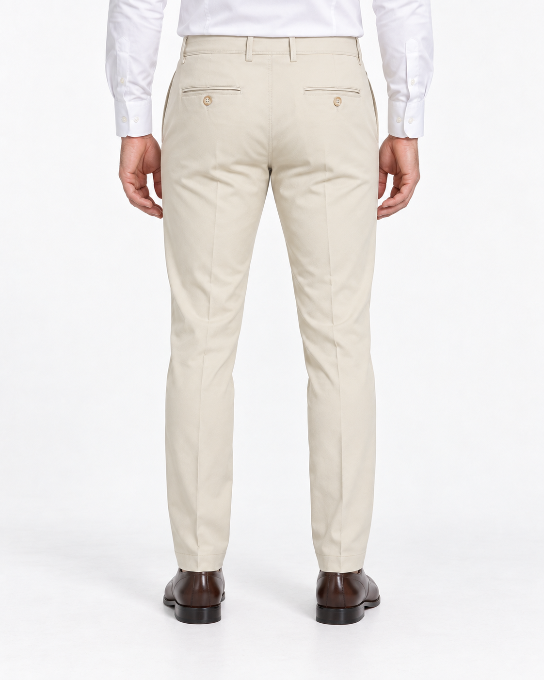 Montaro — klasične pantalone, bež — fotografija modela