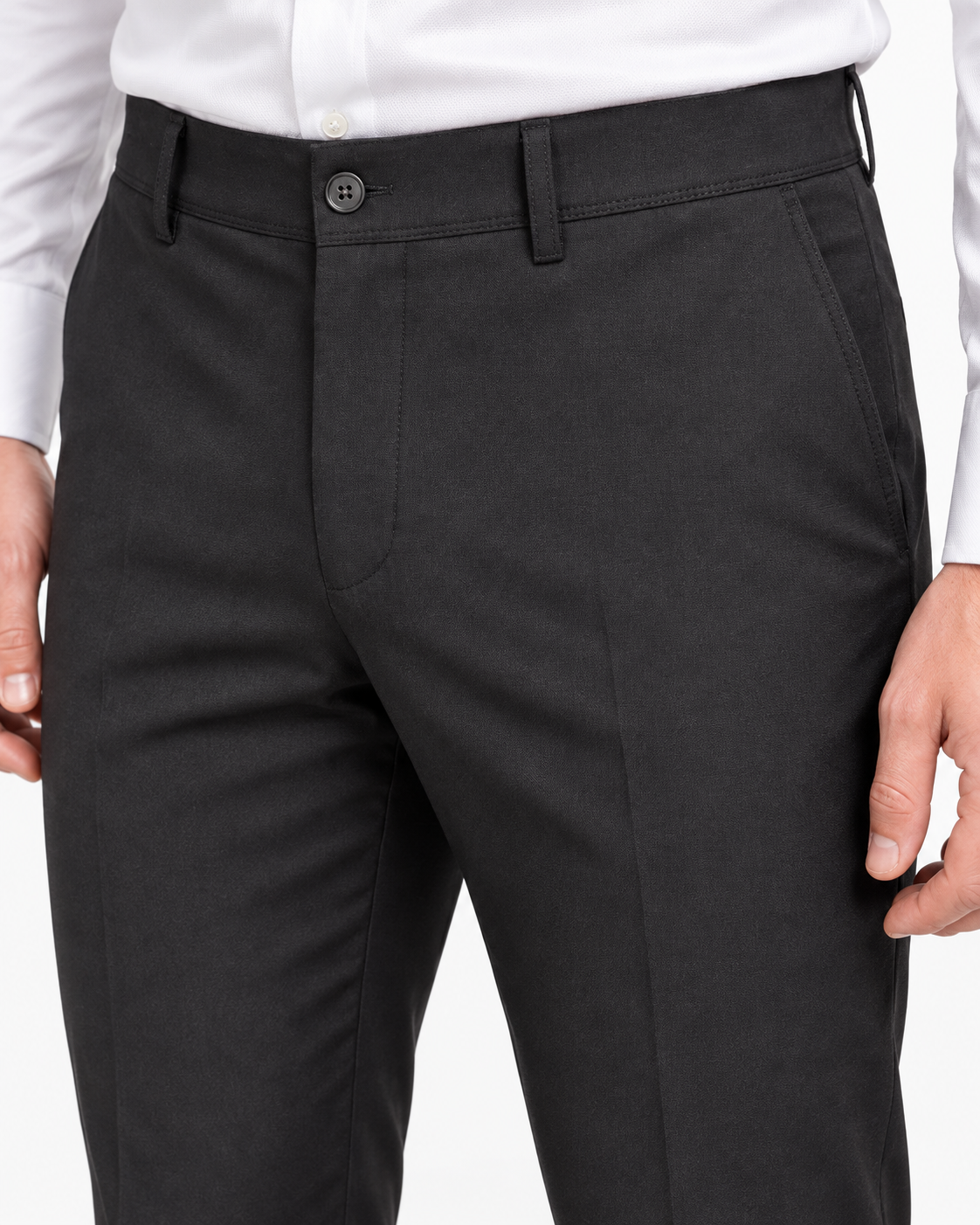 
Montaro — klasične pantalone, crna — fotografija modela