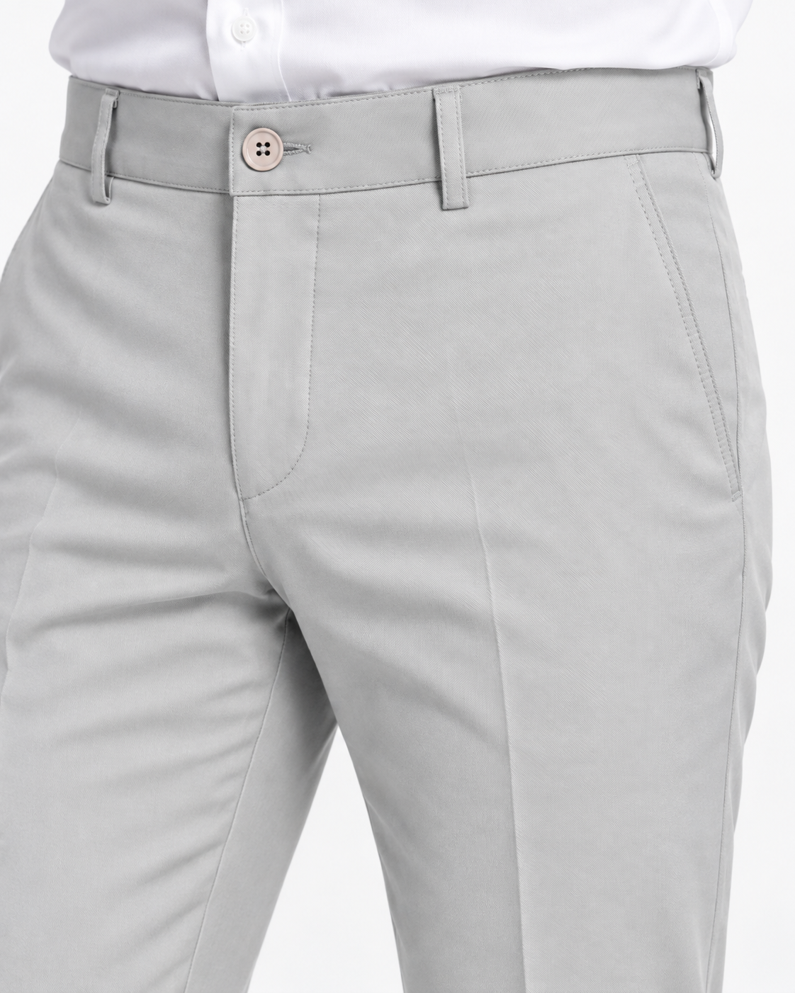 
Montaro — klasične pantalone, svetlosiva — fotografija modela